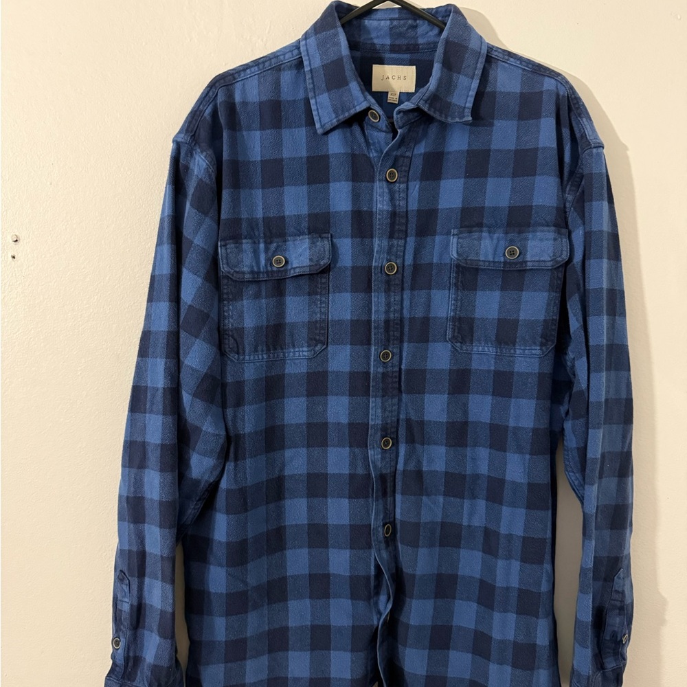 Navy and Light Blue Checkered Shirt